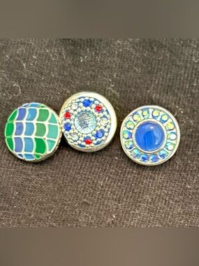 Interchangeable original dots Trio - Green & Blue Jewel Accents